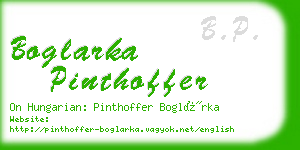 boglarka pinthoffer business card